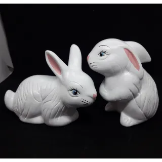 Enfeite de jardim Coelhos - Decoração de Páscoa - Único