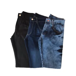 Calças Jeans Masculina Slim Original Kit 3 Elastano - 40