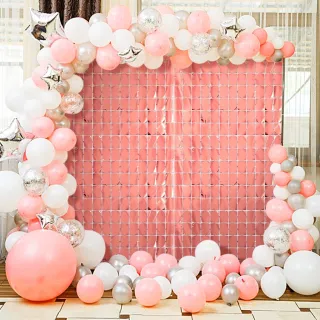 Decoração de Parede para Festas - Painel Metalizado Quadradinha - Preto