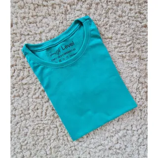 Blusa Feminina Lisa de Algodão, T-Shirt Gola Redonda Basica - Vermelho