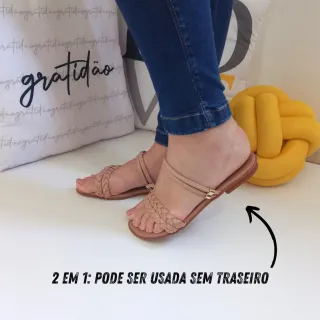 Lançamento: Rasteirinha Feminina Confortável e Leve - Com ou sem traseiro - Nude