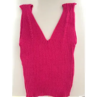 Moda Tricot Blusa Cropped Regata - BRANCA VESTE PP AO M