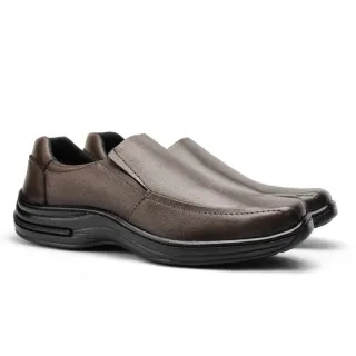 Conforto e Estilo: Sapato Masculino Social Ortopédico de Couro + Carteira - PRETO222