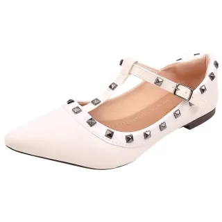 Moda Namoratta Sapatilha Feminina Spikes Bico Fino - Rosa