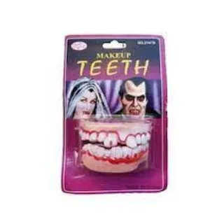 Dentadura de Vampiro com Sangue - Halloween Cosplay Fantasia Infantil e Adulto - Detadura com gengiva - Variado