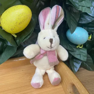 Pelúcia Coelhinho de Páscoa Ovo Decoração - Várias Cores e Estampas - Rosa/Corações