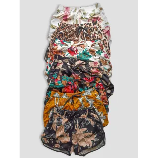 Moda Feminina Estampada: Shorts de Malha Crepe para o Verão - P