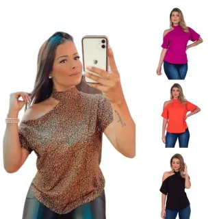 Blusa Feminina Barata Ciganinha Blogueira Shocker - Vermelho