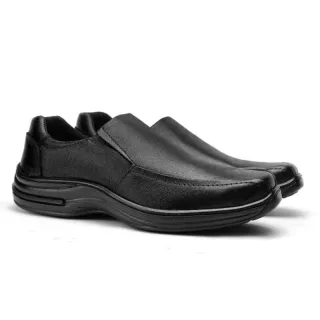 Conforto e Estilo: Sapato Masculino Social Ortopédico de Couro + Carteira - PRETO222