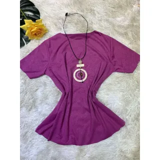 T-shirt Suede Manga Curta Feminina aveludada - mostarda