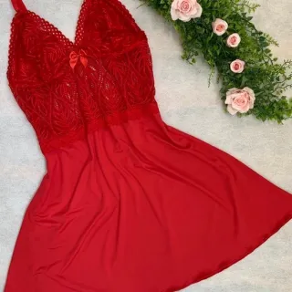 Camisola Sensual Feminina Sem Bojo - Pijama Linha Noite - Preto