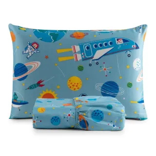Decoração Quarto Lençol Solteiro Infantil Astronauta Menino com Fronha - 2 Peças - game