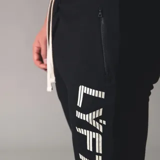 Leggings Esportes Masculinos LYFT: Fino Ajuste Europeu com Zíper - Preto