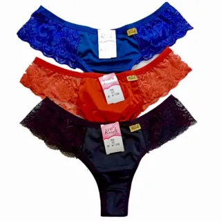 Calcinha Lingerie Kit 10 Renda Microfibra Lateral - G/GG