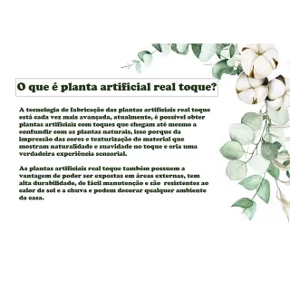 Vaso Branco Luxo Planta Artificial Suculenta - Kit com 3 Unidades - Único