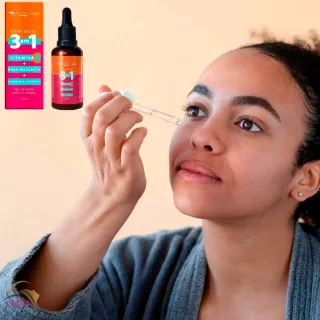 Max Love Sérum Facial Vitamina C + Rosa Mosqueta + Ácido Hialurônico 30ML - 3 Em 1 - Único