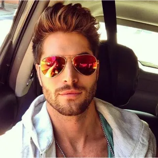 Espelhado Feminino Masculino Preto Lente Vermelha Óculos de Sol Aviador - Prata