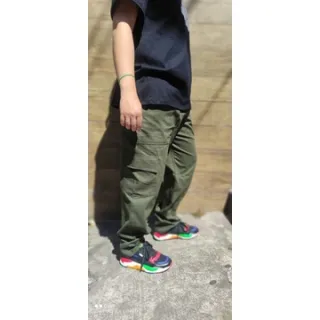 Streetwear Urban Calça Cargo Bege, Preta, Creme - Creme