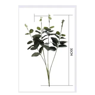 Plantas Verdes Artificiais para Decoração de Casa - Flores e Folhas de Eucalipto - 4 folhas kit com 4 unidade