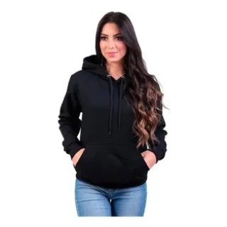 Confortável Blusa Feminino Moletom Frio Super Leve - Vários tamanhos P ao G - Preto