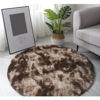 Grande Tapete Redondo Felpudo Peludo de 1,3 M - Azul