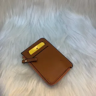 Porta cartão e moedas, carteira feminina pequena e fina - CAQUI843