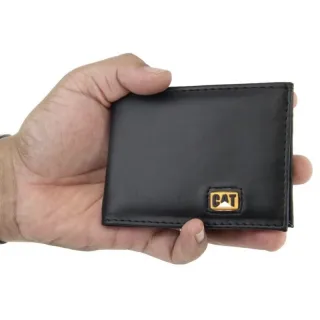 Carteira CAT + Bota Masculina Impermeável Caterpillar de Couro Reforçado - Marrom