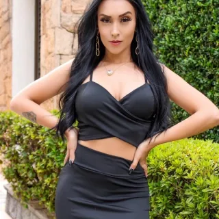 Kit Saia + Croped com Bojo para Blogueiras - AZUL ANIL BORBOLETAS