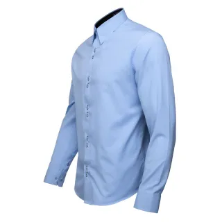 Camisa Slim Manga Longa Azul Céu - Estilo Masculino, Social e Elegante - Azul Céu