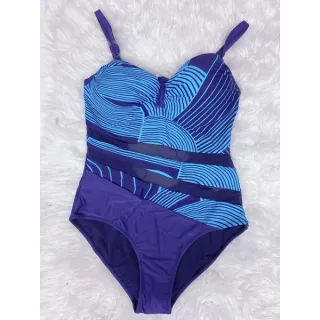 Moda Praia Feminina Plus Size - Maiô Estampado Tule - Verde
