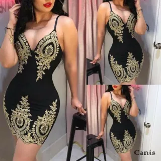 Vestido Mini Bodycon Sexy V Neck - Estampa Floral, Sem Mangas