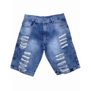 Bermuda Marmorizada Rascada Masculina 100% Algodão - Modelo TOP - B.rascada clara
