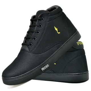 Tênis Polo Blu Masculino Médio Cano Sapatênis - Preto com Amarelo