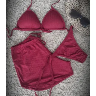 Shortinho Canelado com Biquíni - Rose