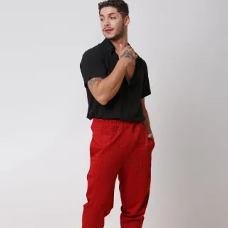 Vermelho Calça P. Roma Santo Luxo Man Masculina - 44 - GG