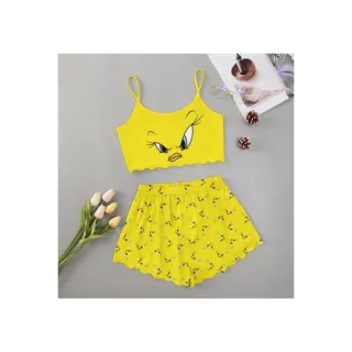 Moda verão: Pijama feminino personagens adulto - Roupa de dormir baby Doll - M15