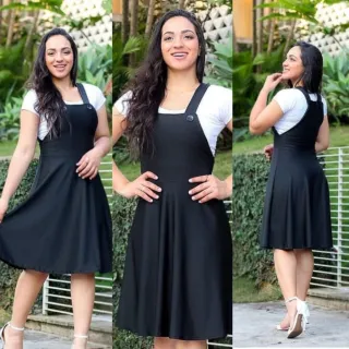 Moda evangélica casual chic: salopete jardineira gospel top - P BORDÔ