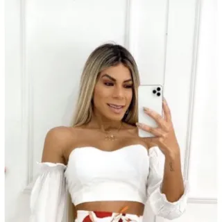 Ciganinha Manga 3/4 em Viscose com Elastano - Cropped - Verde Bandeira
