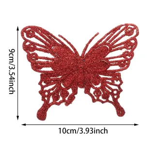 Enfeites de Natal Borboleta Glitter Oco - Conjunto com 10 peças - #1 （10Pcs）