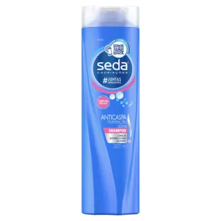 Shampoo Anticaspa Seda Todos Tipos de Cabelo 325 ml - Hidratação Intensa com Ceramidas, Babosa e Óleos - Pretos Luminosos