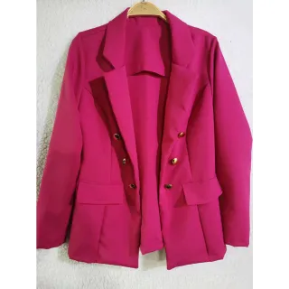 Moda Super Lindo Blazer Feminino em Alfaiataria com Botão - Preto