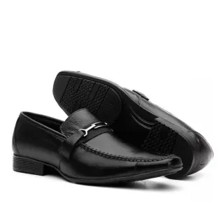Pronta Entrega Sapato Social Masculino Couro Legitimo Max Confort - Preto