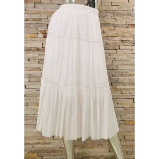 Saia Midi Tres Marias Feminino (Com Forro) - Branco