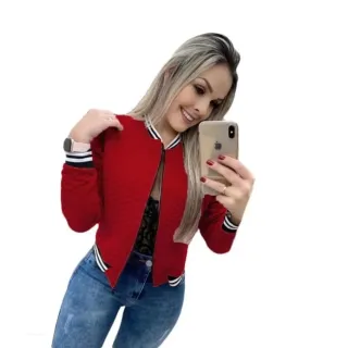 Casaco Matelassê Jaqueta Blusa de Abrigo Bomber - Preto