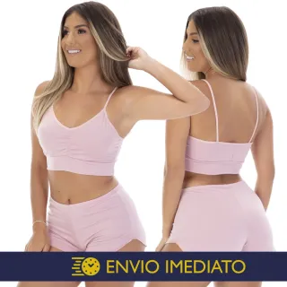 Moda Feminina Noite: Short Doll Roupa de Dormir em Microfibra - Promoção - Rose