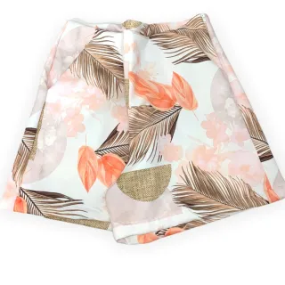 Shorts Luxo Feminino Estampado Cintura Alta Alfaiataria - Estampa 2