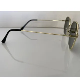 Material Maior Óculos De Sol Hexagonal Unisex Feminino Masculino Verão - Marrom Degradê