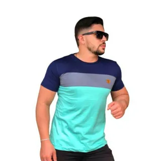 Camisa Listrada Masculina em Algodão com Elastano Fio 30.1 - CORES SORTIDAS modelo ANDARES