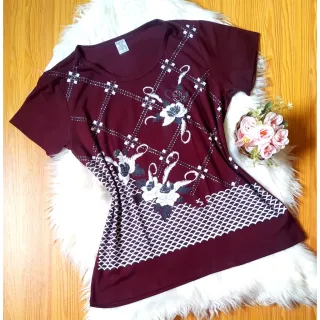 Estilosa Blusinha Manga Curta Plus Size Feminina Moda Evangelica Senhora - Preto