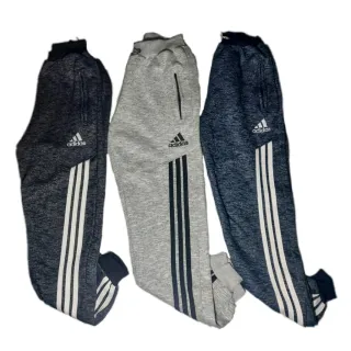 Calças de Moletom Masculina Flanelada Grossa com Bolso e Zíper - Kit 2 - Cinza escuro + Azul marinho